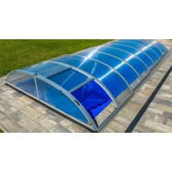 Rifugio per piscina in alluminio e policarbonato 430 x 854 x 84
