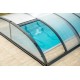 Refugio de piscina en aluminio antracita y policarbonato 390 x 642 x 75