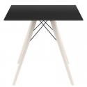 Mesa de comedor Vondom Faz Bandeja de madera 80 Carre negro y pies de roble blanqueado