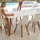 Table Vondom Faz Wood Plateau 200x100 Blanc et Pieds Chêne Blanchi