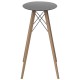 Table Haute Vondom Faz Wood Plateau Rond Hpl Noir et Pieds Chêne Naturel Diamètre 60 x H105cm