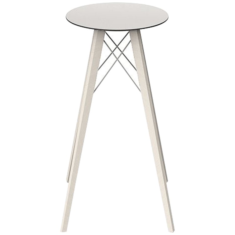 abstract tumor attribuut Hoge tafel Vondom Faz houten dienblad rond hpl wit en zwarte rand met voeten chene gebleekt diameter 50 x H105cm abstract tumor attribuut Hoge tafel Vondom Faz houten dienblad rond hpl wit en zwarte rand met voeten chene gebleekt diameter 50 x H105cm