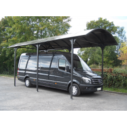 Carport Camping-car L7,60xH3,60m en aluminium et polycarbonate Anti-UV Habrita