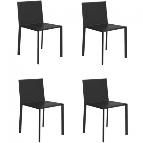 Verrijking dok filosofie Set van 4 vondom quartz stoelen zwart