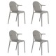 Lot de 4 fauteuils Vondom Brooklyn gris tourterelle