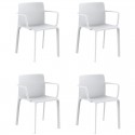 Set of 4 white Vondom Kes armchairs