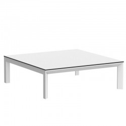 Mesa de centro Marco Aluminio Vondom 100x100xH32 blanco con bordes negros