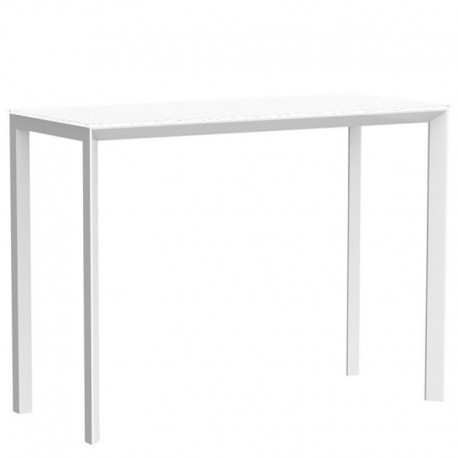 Table haute Frame Aluminium Vondom 140x60xH105 blanc