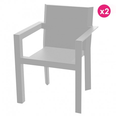 Lot de 2 Fauteuils Vondom Repas Frame acier mat