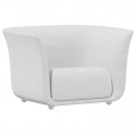 Poltrona Vondom design Suave in tessuto idrorepellente bianco Snow 1041