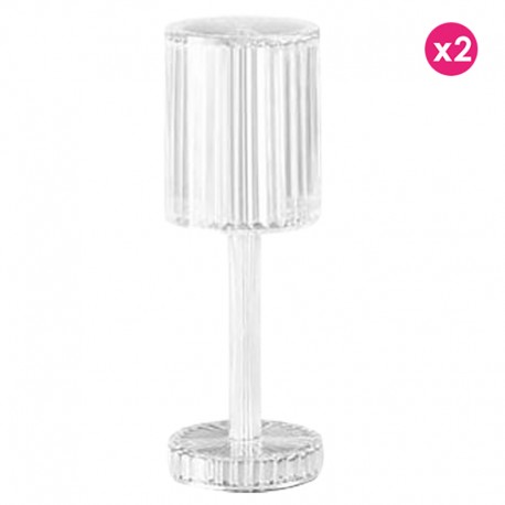 Lot de 2 Lampes Gatsby Cilindro Cristal sans fil Vondom Led