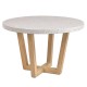 Ronde tafel Terrazzo wit en acacia hout 120 KosyForm