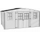 Habrita Solid Wood Garden Shelter 7.42 m² com telhado de aço