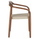 Lot de 2 Chaises avec accoudoir en eucalyptus naturel et beige KosyForm