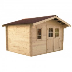 Habrita Garden Shed in solid wood 13.09 m2 with corrugated roof