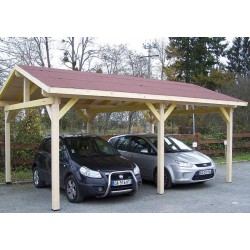 Wooden Carport 28m2 with Habrita Roof