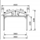 Carport in autoclave Pine Treated 15m2 con copertura in PVC Habrita