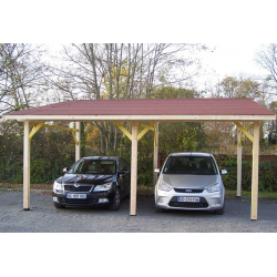 Single-walled Wooden Carport 22m2 with Habrita Roof