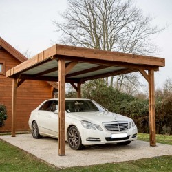 Carport en bois avec toit plat 7x8 Habrita 17 m2