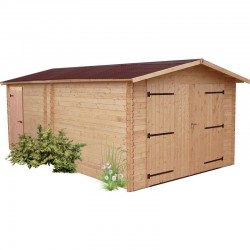 Habrita solid wood garage 21.7m2 with 42mm planks