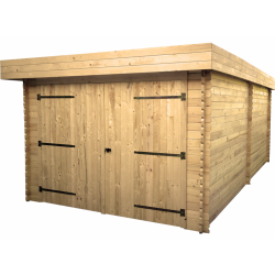 Garagem de madeira Habrita 21m2 Telhado plano