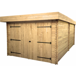 Houten garage Habrita 21m2 Plat dak