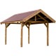 Cochera de madera 18m2 con techo Habrita