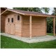 Garden shed Habrita in solid Douglas wood 17.20 m2 with Bucher