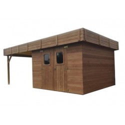 Tuinhuisje Habrita Thizy in thermobehandeld hout 11,53 m2 met stalen dak