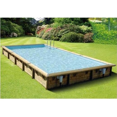 Piscina Madera Ubbink Linea 500x800 H140 Liner Azul