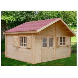 Garden shed Habrita solid wood 25,37 m2 with flat steel roof