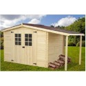 Abri de Jardin Bois Habrita 5,06 m2 avec auvent 2.69 m2