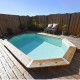 Piscina Legno Ubbink Azura 400x750 H130 Fodera Blu