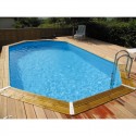 Pool Holz Ubbink Océa 470X860 H130cm Liner Blau