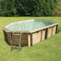 Piscine Bois Ubbink Océa 400X610 H130cm Liner Beige