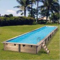 Pool Holz Ubbink Linea 350x1550 H155cm Liner Blau