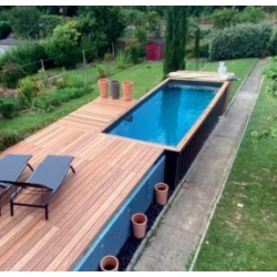 Contêiner de piscina CosyPool Swim Plus 244x605 H150 retângulo CosyPool