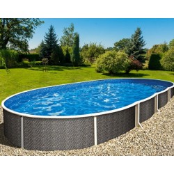 Swimming pool Azuro Round Graphite-white 360x120