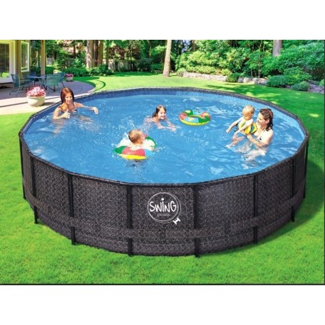 Pool Swing Elite Round Design rattan 427x107