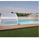 Zwembadoverdekking Cintrè Telescopic Shelter Malta klaar om te installeren voor zwembad 800 x 400