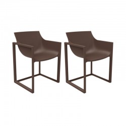 Set of 2 Wall Street Armchairs Vondom Bronze