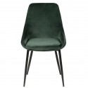 Lot de 2 Chaises Repas Velours Vert avec Piétement Métal Noir Kari KosyForm