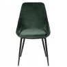 Juego de 2 sillas de comedor de terciopelo verde con base de metal negro Kari KosyForm
