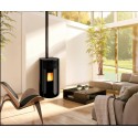 Stufa a pellet rotonda Ferlux Helen Magic Black Glass 10 kW