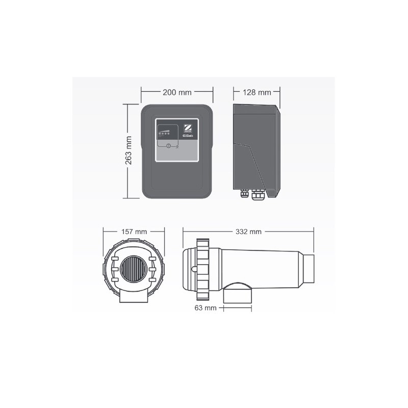 Electrolyseur au sel Aquablue EES - SCCI2 pour piscine jusqu'à 80 m3 - H2o  Piscines & Spas