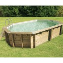 Zwembad Hout Ubbink Azura 490x355 H130cm Blauwe Liner