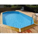 Zwembad Hout Ubbink Azura 610x400 H120cm Blauwe Liner