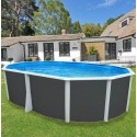 Bovengronds zwembad TOI Ibiza Compact ovaal 550x366x132 met complete kit Antraciet