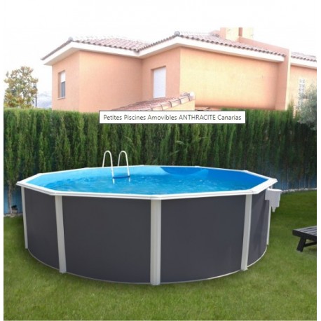 Geval helaas Christian Above ground pool TOI Canarias round 460xH120 with complete kit Anthracite