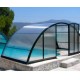 Copertura per piscina a media altezza Pensilina telescopica Madeira 12,76x6m pronta per l'installazione